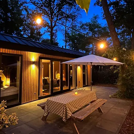 Boshuis Buiten - Houten Huis In Veluwse Bos Met Haard & Buitenbad * Nunspeet
